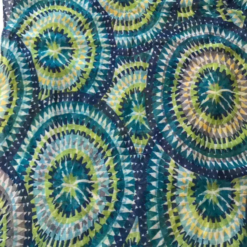 Turquoise/Blue/Green Patterned Infinity Scarf - Picture 2 of 2